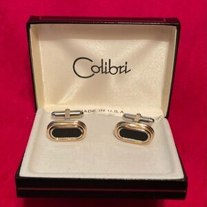Gold and Black Cuff Links